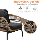Outdoor 4 Seater Rope Conversation Sofa Set