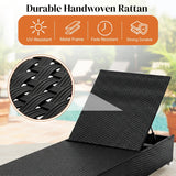 Outdoor All-Weather Rattan Wicker Lounger (Black)