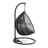 Double Seater Rattan & Wicker Swing (Black & Grey)