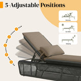 Outdoor Rope Lounge Chair With 2-Tier Table