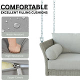 Outdoor Rattan Wicker Hanging Swing Chair with Cushion