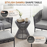 Outdoor 5 Piece Rope Patio Sofa Set (Grey)