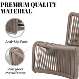 3-Piece Outdoor Beige Rope Patio Set