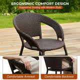 Outdoor Wicker 3 Piece Patio Bistro Set (Dark Brown)