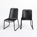 2-Piece Outdoor Rope Patio Dining Chairs