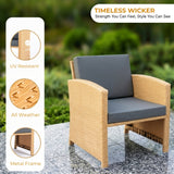 Outdoor 5 Piece Patio Wicker All Weather Sectional Furniture Set
