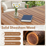 Outdoor Wicker 4-Piece Sofa Set with Solid Sheesham Wood Frames