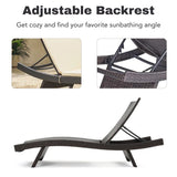 All-Weather Rattan Wicker Outdoor Chaise Lounge Chair Set of 2
