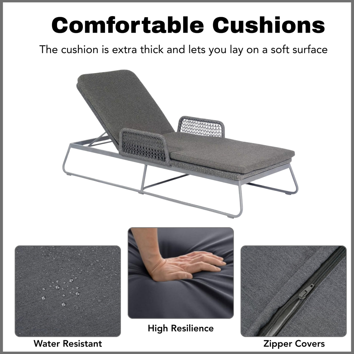 Outdoor Rope Lounge Chair With Side Table