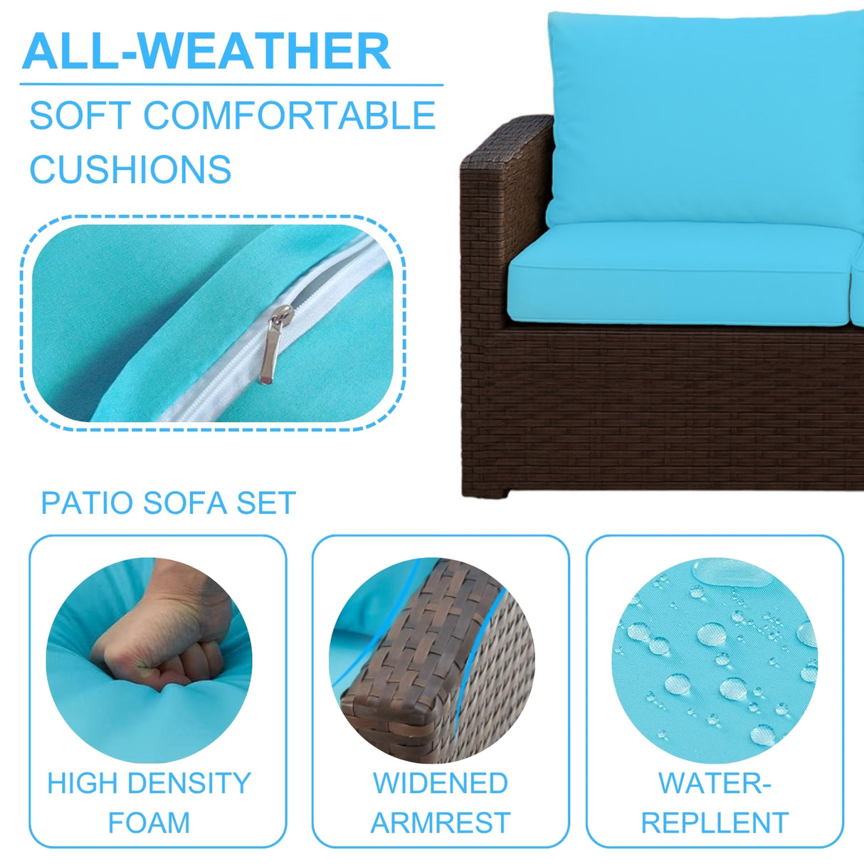 Outdoor 7-Seater Wicker Sectional Sofa Set