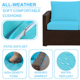 Outdoor 7-Seater Wicker Sectional Sofa Set