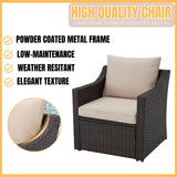 Outdoor Wicker 5-Piece Patio Sofa Set