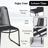 2-Piece Outdoor Rope Patio Dining Chairs