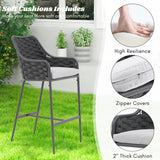 2-Piece Outdoor Rope Bar Chairs – Stylish Comfort Built to Last