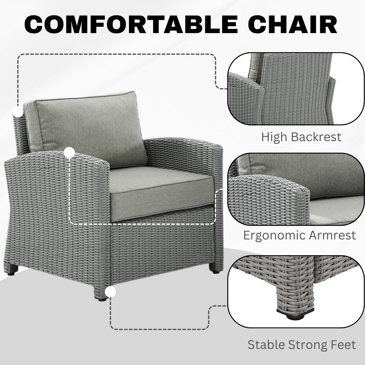 7 Piece Outdoor Wicker Conversation Furniture Set