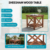 Outdoor Wicker 3-Piece Patio Furniture Set with Solid Wooden Frames (Dark Brown & Sky-Blue)