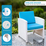 Outdoor 5 Piece Patio Wicker All Weather Sectional Furniture Set