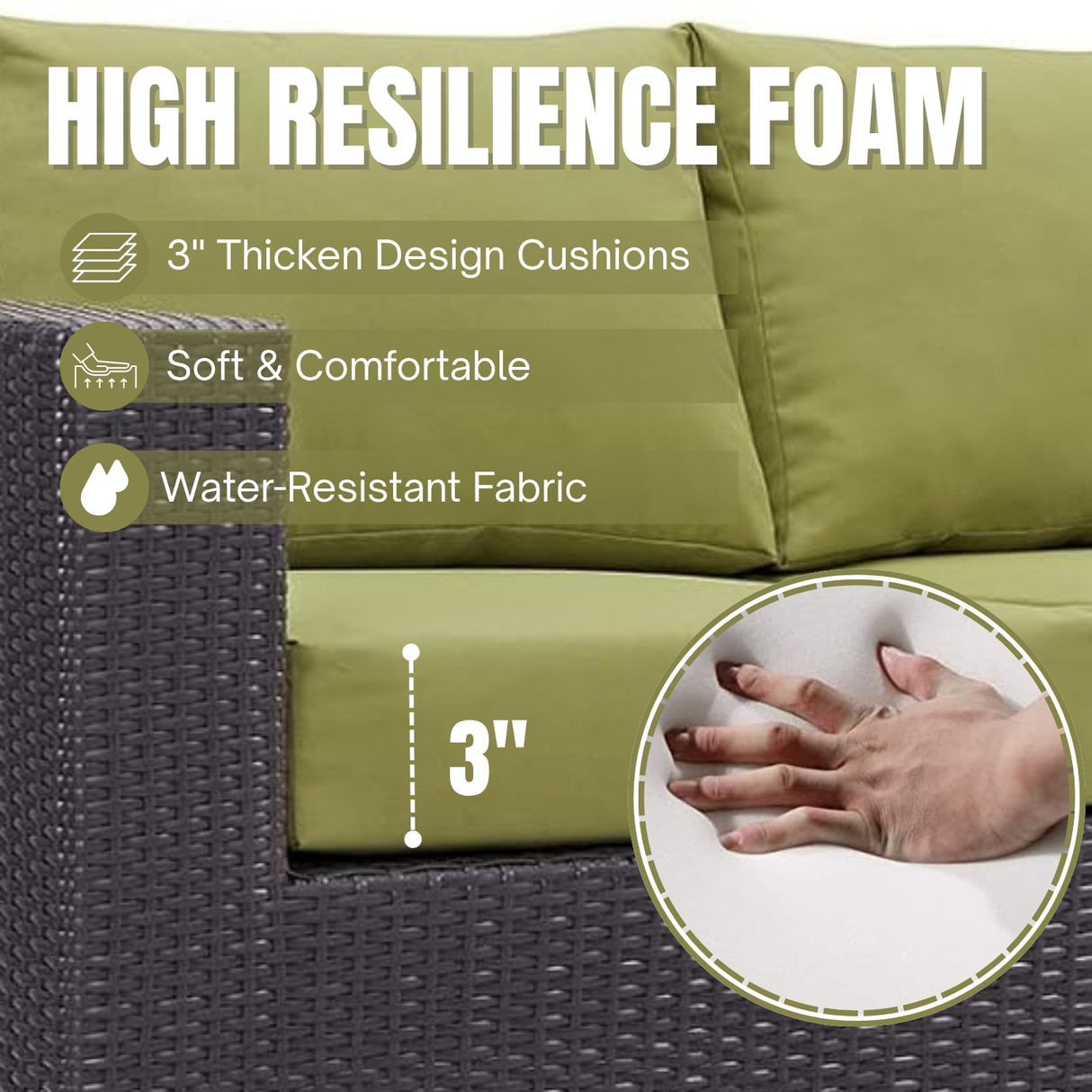 Outdoor All-Weather Wicker 3-Seater Sofa