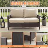Outdoor Wicker Single Seater Loveseat Sofa