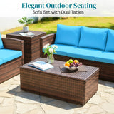 Outdoor 7-Seater Wicker Sectional Sofa Set