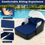 Outdoor Rattan Wicker Double Seater Canopy Daybed
