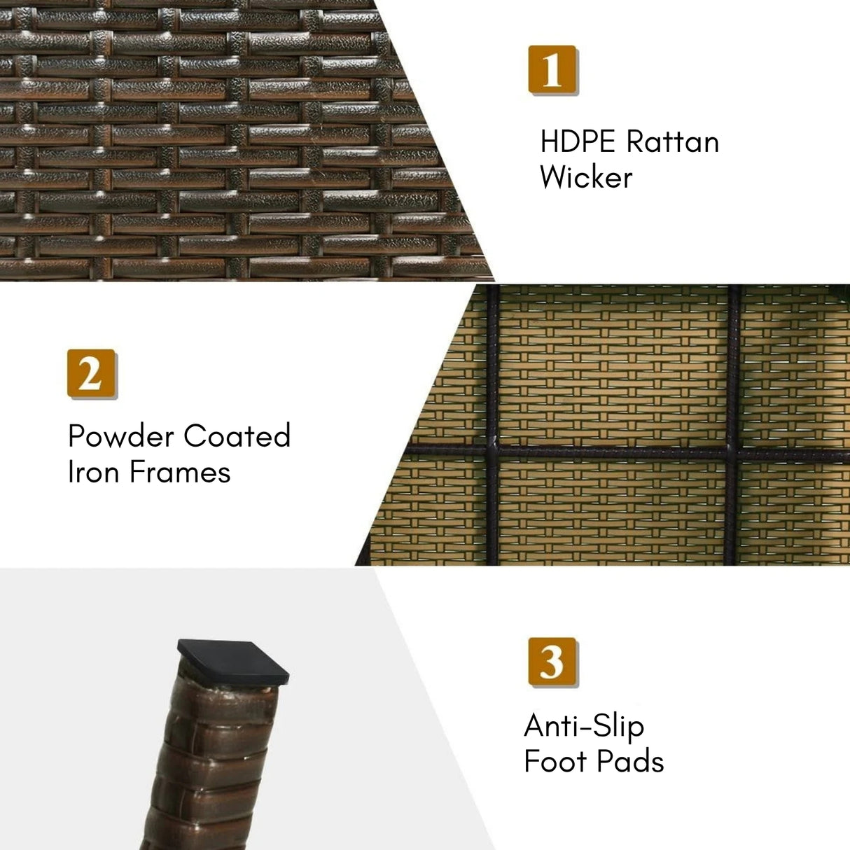 Outdoor Rattan Wicker Foldable Table