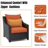 All Weather Outdoor Wicker Garden L-Shape Sectional Conversation Set