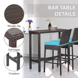 All-Weather Rattan Wicker Bar Set with High-Top Outdoor Table & Chairs