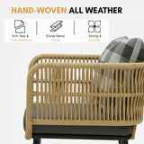 Outdoor 4-Seater Rope Conversation Set(Beige & Dark Grey)