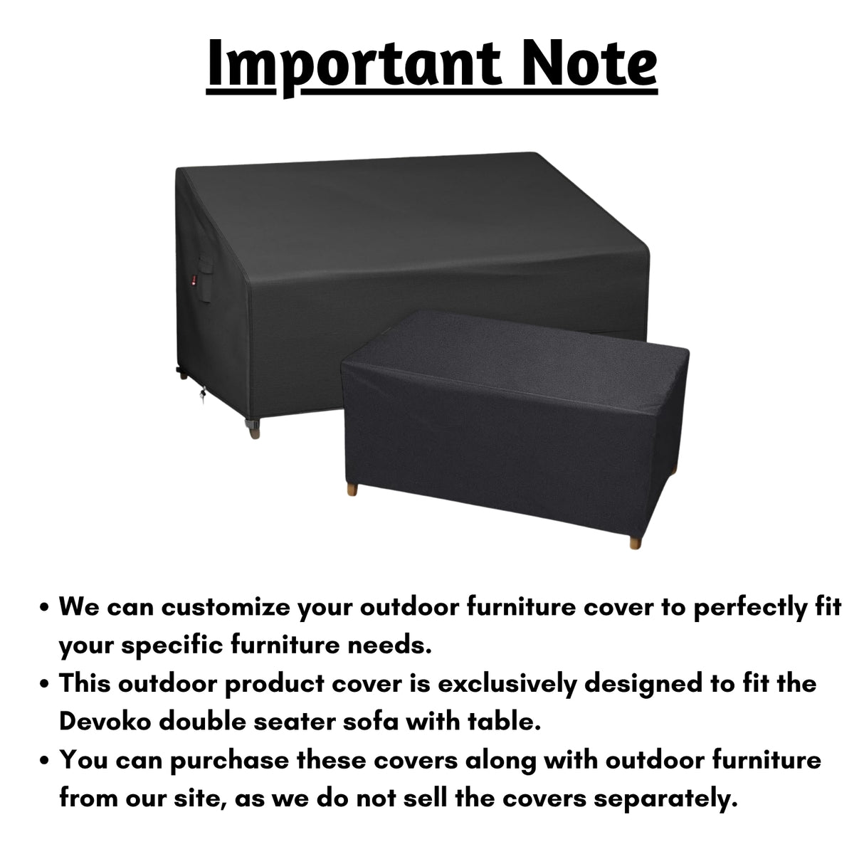 Outdoor Double Seater Sofa With Table Cover