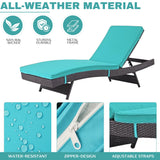 Outdoor Rattan Wicker Chaise Lounger For Poolside