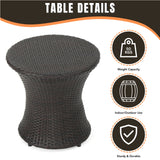 Outdoor Wicker Round Patio End Table