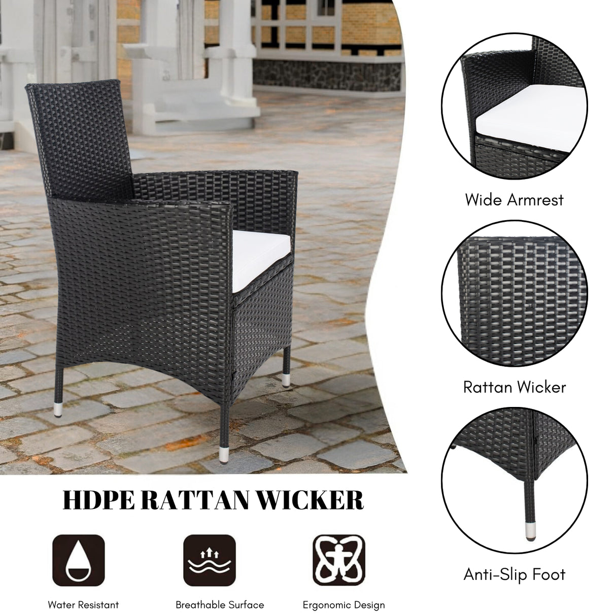 9-Piece Outdoor Rattan Wicker Dinning Table Set