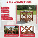 Outdoor Wicker 3-Piece Patio Furniture Set with Solid Wooden Frames (Dark Brown & Red)