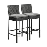 4-Piece Outdoor Rattan Wicker Bar Chairs