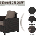 1-Piece Outdoor Wicker Single Seater Sofa