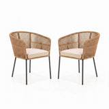 2-Piece Outdoor Rope Patio Dining Chairs
