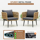 Outdoor Rope 4 Seater Conversation Furniture Set (Beige & Dark Grey)