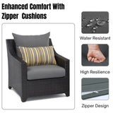 All Weather Outdoor Wicker Garden L-Shape Sectional Conversation Set