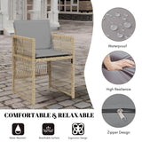 Outdoor Rattan Wicker Dinning Set 7-Piece