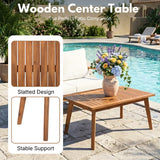 Outdoor Teak Wood 4-Piece Sofa Set with Slatted Center Table