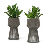Devoko Outdoor Rope Planter Stand Set (Grey)