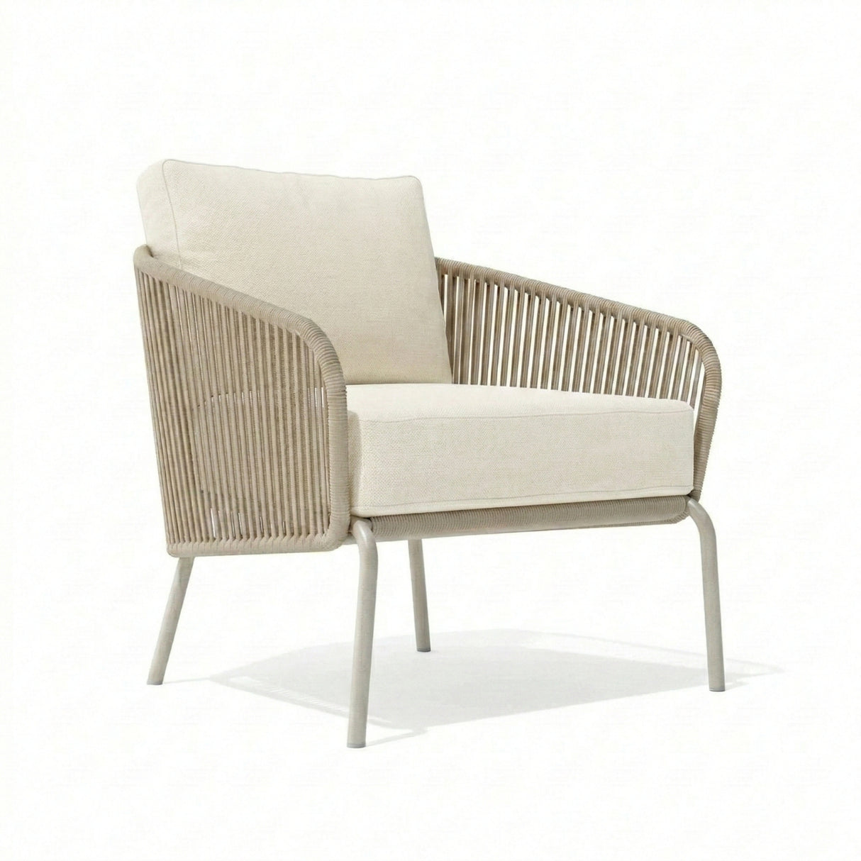 Outdoor Rope 2-Piece Sofa Chairs (Beige & Off-White)
