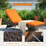 Outdoor Rattan Wicker Chaise Lounger For Poolside