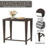 3-Piece Wicker Garden Bistro Set in Dark Brown