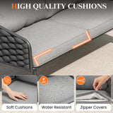 Outdoor Rope Sofa Set With Glass Top Table