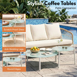 Outdoor 5 Seater Rope Conversation Sofa Set (Beige & Cream)