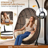 Hanging Egg Swing Chair (Dark Brown and Cream)