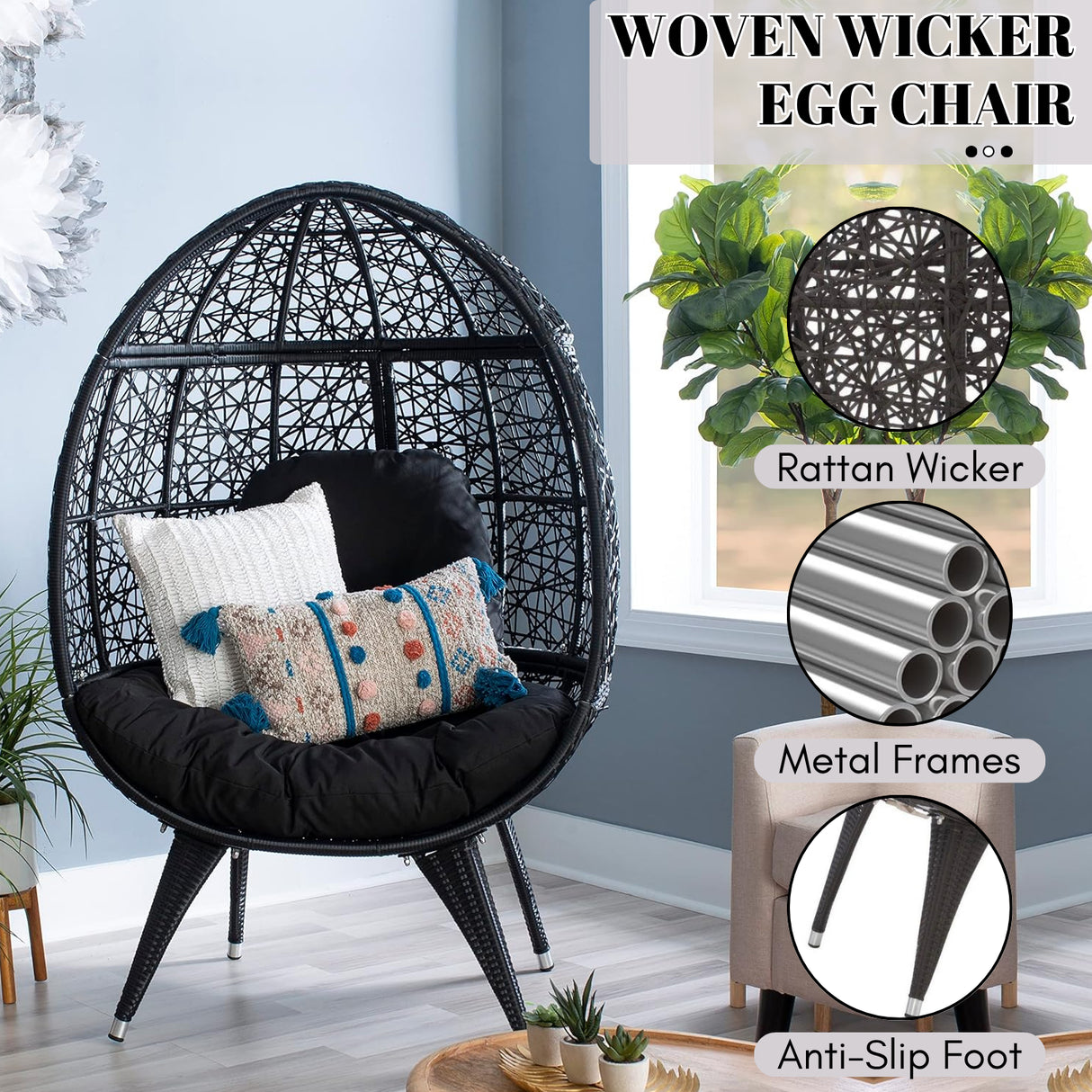 Outdoor All-Weather Wicker Egg Chair