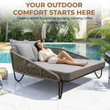 Outdoor Rope Patio Furniture Daybed (Grey)